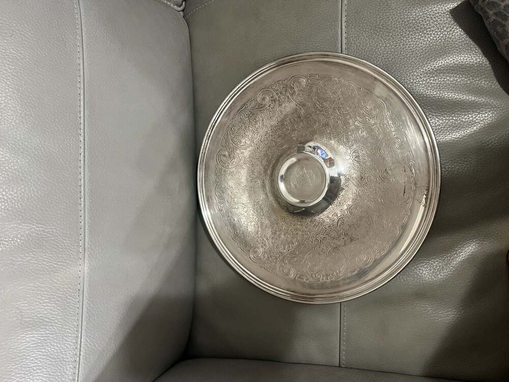 Vintage Wm. Rogers & Son 866 Silverplate Chip Dip Tray Prudential Insurance Engr